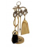 Аксессуар для камина "Лошадь" (совок, метелка, щипцы, кочерга) в блестящей и состаренной латуни