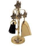 Каминный набор "Корабль" (совок. метелка, щетка, кочерга) в блестящей латуни