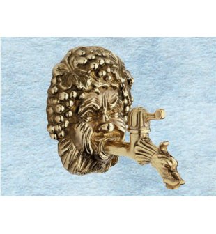 Маска-накладка резная "Вакх" с однорычажным краном ДИММАРКЕТ 0267 латунная