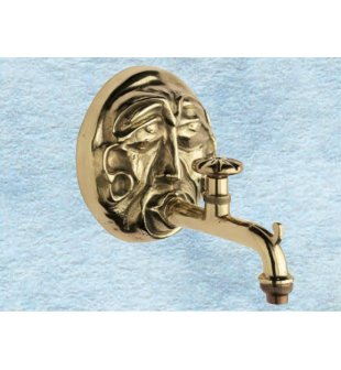 Маска-накладка резная "Перу" с краном ДИММАРКЕТ 0270 из латуни