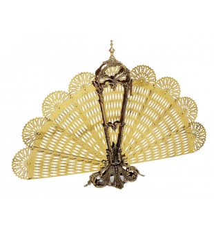 Экран декоративный "Веер" в блестящей и состаренной латуни