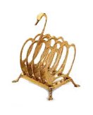 Подставка для салфеток "Лебедь" в блестящей и состаренной латуни