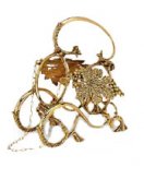 Подставка под бутылку в блестящей и состаренной латуни