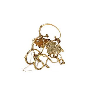 Подставка под бутылку в блестящей и состаренной латуни