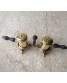 Набор для сухих приправ с деревянными ручками 00663 в блестящей и состаренной латуни