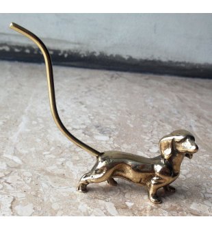 Собака 00382 в блестящей латуни