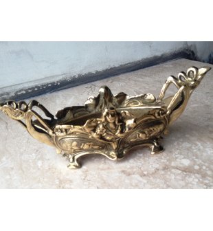 Вазон в блестящей и состаренной латуни