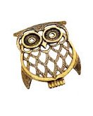 Подставка под горячее "Сова" в блестящей и состаренной латуни