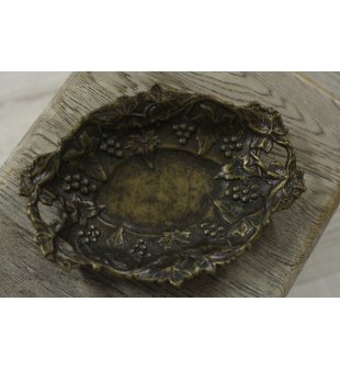 Блюдо "Виноградник" 01039 в блестящей и состаренной латуни