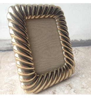 Рамка для фото "Коса" 00051 в блестящей латуни