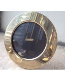 Рамка для фото круглая в блестящей латуни