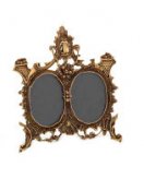 Рамка двойная в блестящей и состаренной латуни