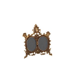 Рамка двойная в блестящей и состаренной латуни