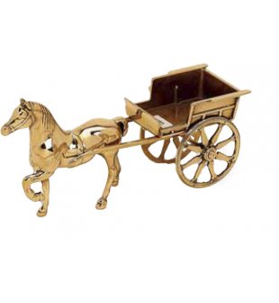 Аксессуар "Лошадь с двуколкой" в блестящей латуни