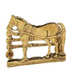 Держатель для бумаг "Лошадь" в блестящей латуни
