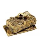 Шкатулка для марок  в блестящей и состаренной латуни