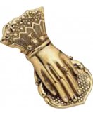 Пресс-папье "Рука" в блестящей латуни