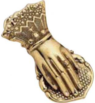 Пресс-папье "Рука" в блестящей латуни