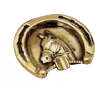 Пепельница "Лошадь" в блестящей латуни