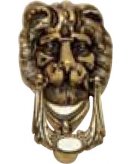 Дверной молоток "Лев" в блестящей латуни