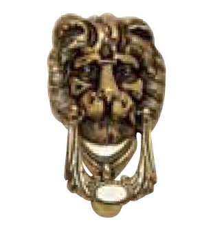 Дверной молоток "Лев" в блестящей латуни