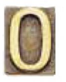 Цифра "0" на дверь в состаренной латуни