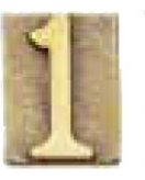 Цифра "1" на дверь в состаренной латуни