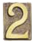 Цифра "2" на дверь в состаренной латуни