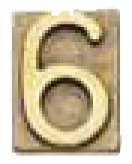 Цифра "6" на дверь в состаренной латуни