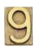 Цифра "9" на дверь в состаренной латуни