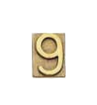 Цифра "9" на дверь в состаренной латуни