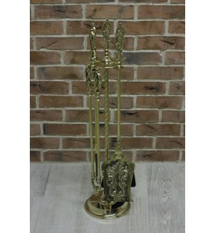 Каминный набор Диммарк 000474, блестящая, античная латунь