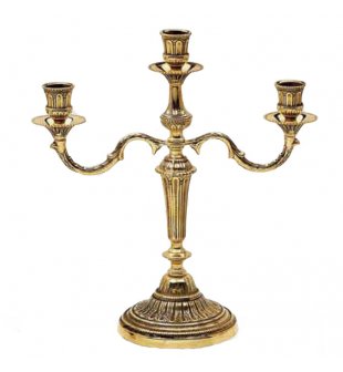 Канделябр три свечи ДИММАРК Луи XI 00202, блестящая латунь
