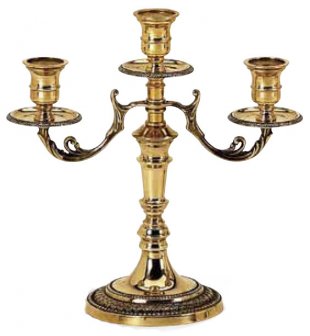 Канделябр три свечи ДИММАРК 00582, блестящая латунь