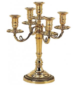 Канделябр пять свечей ДИММАРК 00583, блестящая латунь