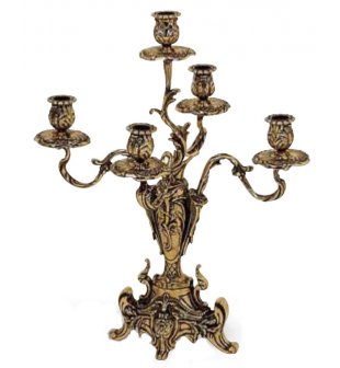 Канделябр пять свечей Диммарк 131097, состаренная латунь