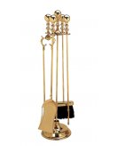 Каминный набор (совок, метелка, щипцы, кочерга) в состаренной латуни