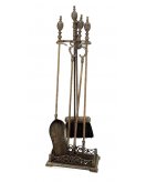 Каминный набор (совок, метелка, щипцы, кочерга) в состаренной латуни