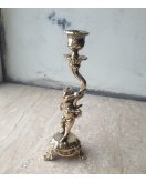 Подсвечник Диммарк Путти DX 01336, блестящая и состаренная латунь