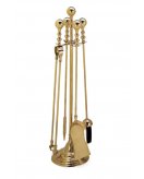 Каминный набор (совок, метелка, щипцы, кочерга) в блестящей латуни