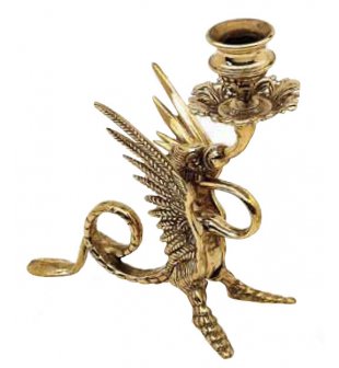 Подсвечник ДИММАРК Дракон 00137, блестящая латунь