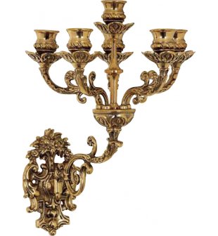 Канделябр настенный пять свечей ДИММАРК 00222, блестящая лаутнь