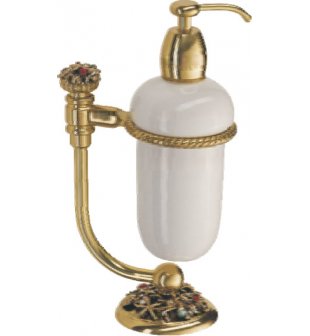 Дозатор для жидкого мыла (керамика) на подставке (цвет блестящий, декор блестящий) MARE