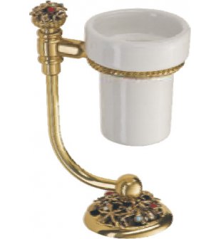 Стакан для ванной комнаты (керамика) на подставке (цвет блестящий, декор блестящий) MARE