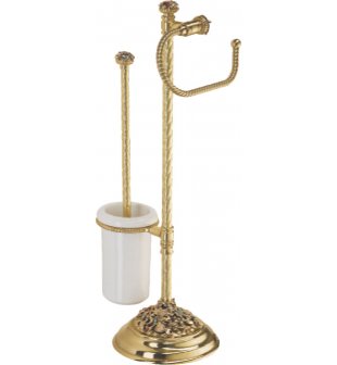 Щеткодержатель с держателем для бумаги напольный (цвет блестящий, декор блестящий) MARE