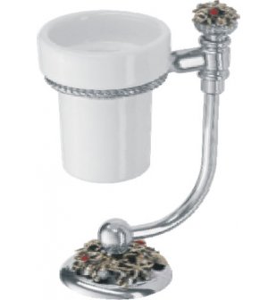 Стакан для ванной комнаты (цвет хром, декор состаренное серебро) MARE