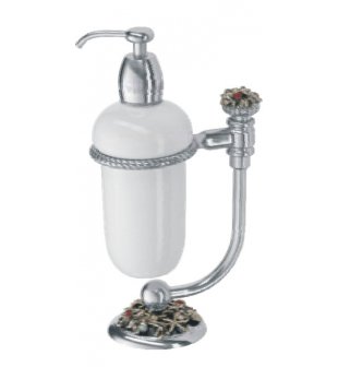 Дозатор для жидкого мыла (цвет хром, декор состаренное серебро) MARE