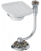 Мыльница (керамика на подставке, цвет хром, декор состаренное серебро) MARE