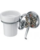 Стакан для ванной комнаты (керамика, цвет хром, декор состаренное серебро) MARE