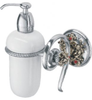 Дозатор для жидкого мыла (керамика, цвет хром, декор состаренное серебро) MARE